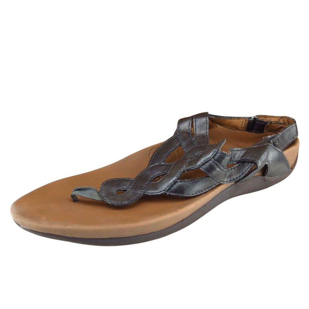 Cobb Hill Size 10 M Silver Slingback Synthetic Women Sandal Shoes